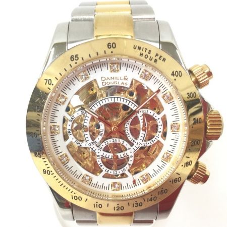  ダニエルダグラス 腕時計 自動巻き DD-8802 ゴールド x ホワイト