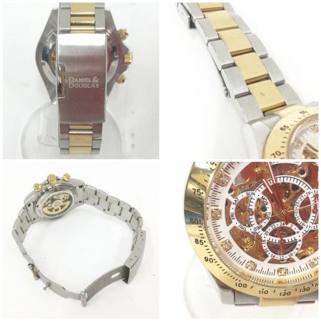  ダニエルダグラス 腕時計 自動巻き DD-8802 ゴールド x ホワイト