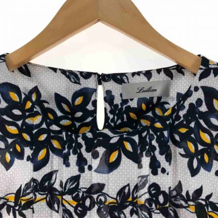  Leilian レリアン レディース チュニック リーフ柄 サイズ11 ホワイト