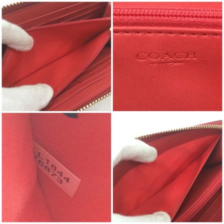  COACH コーチ ラウンドファスナー長財布　 F76873 ブラウン x レッド