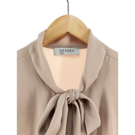  Leilian レリアン レディース シャツ ブラウス サイズ13+リボン付き ベージュ