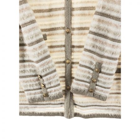  Leilian レリアン レディース カーディガン サイズ13+ ベージュ×アイボリー