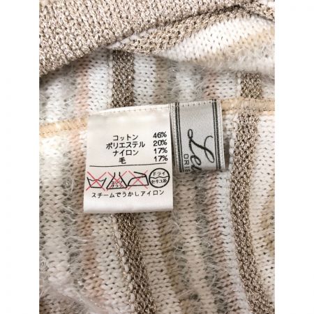  Leilian レリアン レディース カーディガン サイズ13+ ベージュ×アイボリー