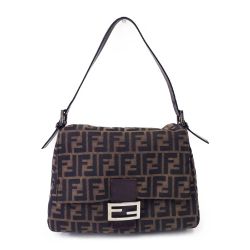〇〇 FENDI フェンディ マンマバケット ハンドバッグ ブラウン x ブラック Cランク