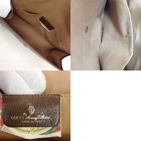  GUCCI グッチ オールドグッチ シェリーライン クラッチバッグ セカンドバッグ   89 01 030 ブラウン x ベージュ