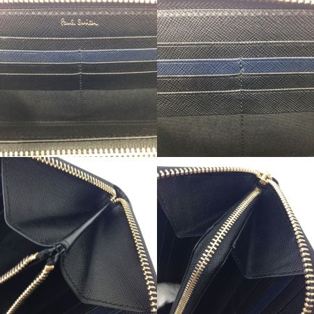  Paul Smith ポールスミス ポールドローイング　ラウンドファスナー財布 ブラック