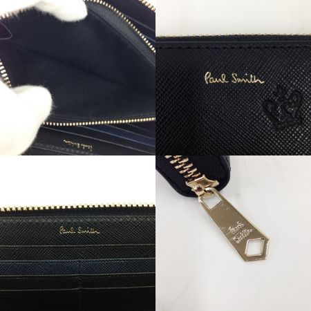 Paul Smith ポールスミス ポールドローイング　ラウンドファスナー財布 ブラック