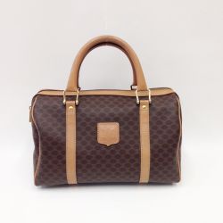 〇〇 CELINE セリーヌ マカダム柄 ミニボストン ハンドバッグ ヴィンテージ Bランク