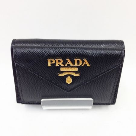  PRADA プラダ 3つ折り財布 PRADA  ブラック 1MH021 ブラック