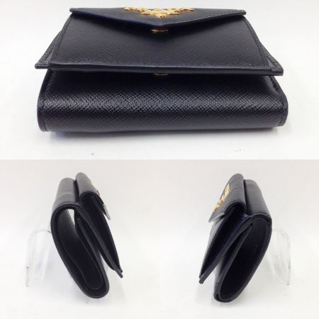  PRADA プラダ 3つ折り財布 PRADA  ブラック 1MH021 ブラック