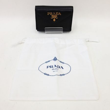 PRADA プラダ 3つ折り財布 PRADA  ブラック 1MH021 ブラック