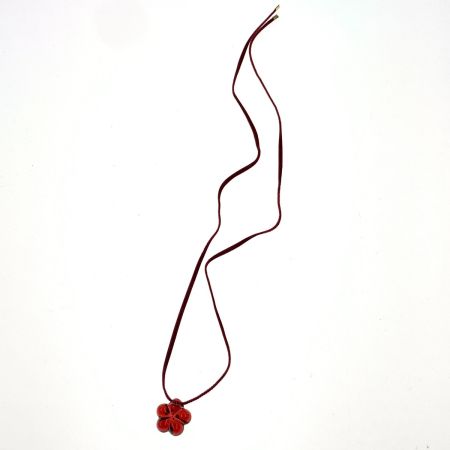  Baccarat バカラ フラワーモチーフ ペンダント ネックレス レッド