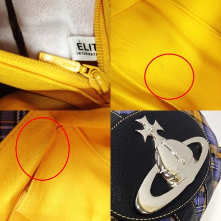  Vivienne Westwood ヴィヴィアン・ウエストウッド ハンドバッグ オーブ プレート チェック ミニボストン