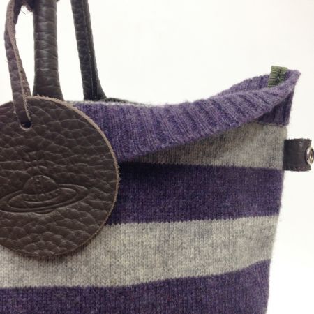  Vivienne Westwood ヴィヴィアン・ウエストウッド ウールバッグ トートバッグ パープル×グレー x グレー