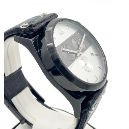  Calvin Klein カルバンクライン クロノグラフ イーガー クオーツ 腕時計 K4B374B ブラック x ホワイト