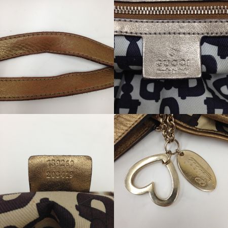  GUCCI グッチ トートバッグ ハートチャーム付 キャンバス 139261 ブラウン x ベージュ 現状渡し