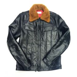 〇〇 WEST RIDE ウエストライド ジャケット レザージャケット メンズ  襟ムートン バッファローレザー ブラック サイズ38 Bランク