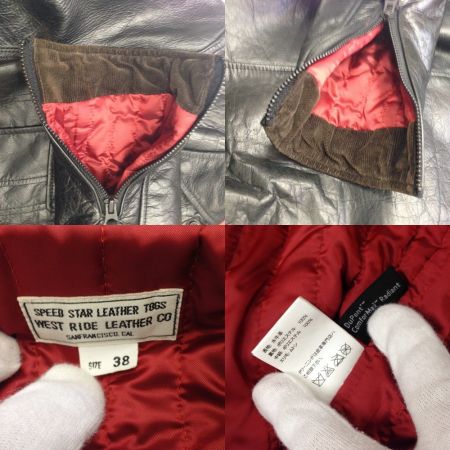  WEST RIDE ウエストライド ジャケット レザージャケット メンズ  襟ムートン バッファローレザー ブラック サイズ38