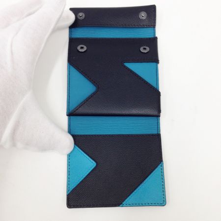  abrAsus×Orobianco 薄い財布 アブラサス abrAsus メンズ abrAsus×Orobianco  財布 ブラック×ブルー x ブルー