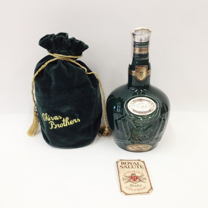 ROYAL SALUTE(CHIVAS REGAL) ロイヤルサルート 21年 スコッチ ウイスキー 緑 陶器ボトル 袋付 古酒  未開栓｜中古｜なんでもリサイクルビッグバン