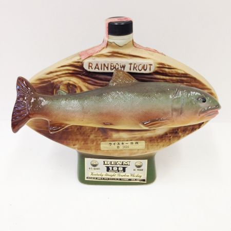   ビーム100 BEAM100 760ml 40%陶器ボトル 魚モチーフ  bourbon whiskey FISH RAINBOW TROUT  ウイスキー特級 古酒 未開栓