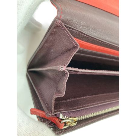  Paul Smith ポールスミス レザー 長財布 レッド x ブラウン