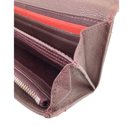  Paul Smith ポールスミス レザー 長財布 レッド x ブラウン