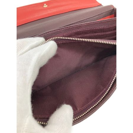  Paul Smith ポールスミス レザー 長財布 レッド x ブラウン