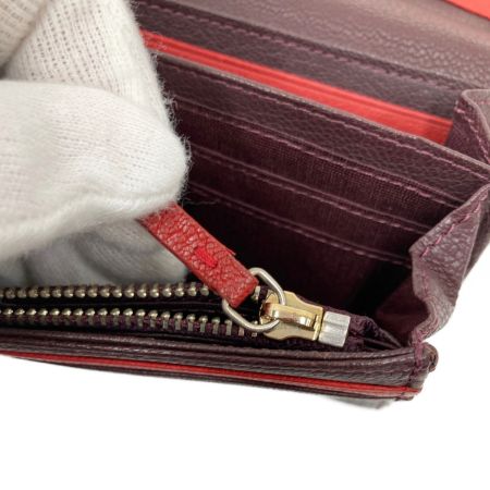  Paul Smith ポールスミス レザー 長財布 レッド x ブラウン