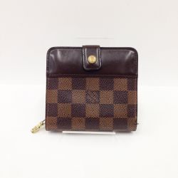 〇〇 LOUIS VUITTON ルイヴィトン  ダミエ コンパクトジップ 2つ折り財布 N61668 ブラウン 現状渡し ジャンク品 Dランク