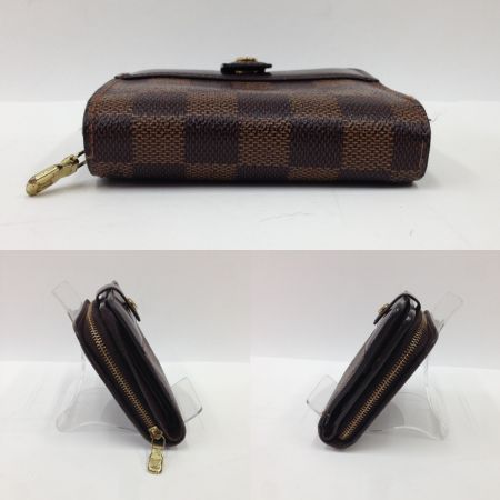  LOUIS VUITTON ルイヴィトン  ダミエ コンパクトジップ 2つ折り財布 N61668 ブラウン 現状渡し ジャンク品