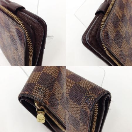  LOUIS VUITTON ルイヴィトン  ダミエ コンパクトジップ 2つ折り財布 N61668 ブラウン 現状渡し ジャンク品
