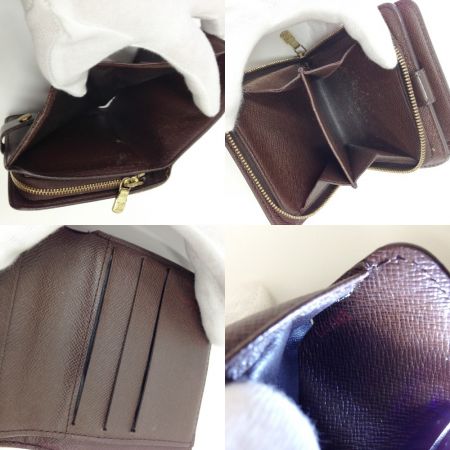  LOUIS VUITTON ルイヴィトン  ダミエ コンパクトジップ 2つ折り財布 N61668 ブラウン 現状渡し ジャンク品