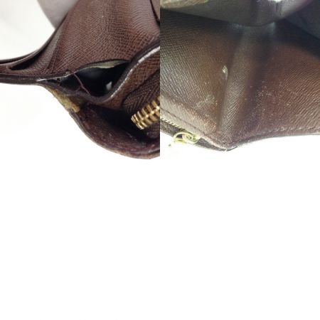  LOUIS VUITTON ルイヴィトン  ダミエ コンパクトジップ 2つ折り財布 N61668 ブラウン 現状渡し ジャンク品