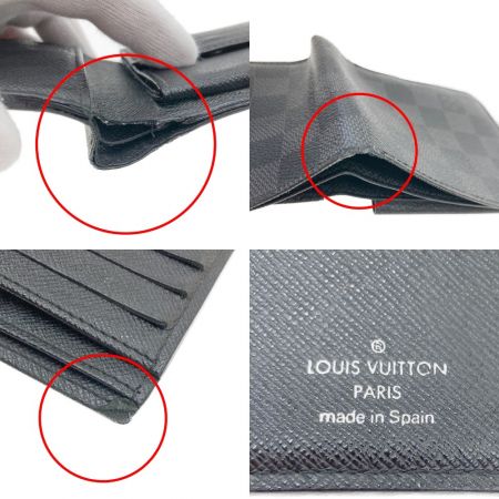  LOUIS VUITTON ルイヴィトン ダミエ グラフィット ポルトフォユ マルコ 財布 N62664 ブラック 現状渡し
