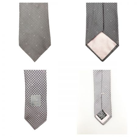  CHANEL シャネル ネクタイ グレー×ピンク