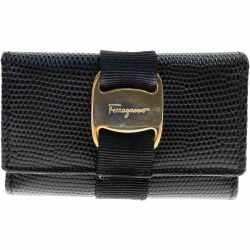 〇〇 Ferragamo フェラガモ ヴァラ 6連キーケース ブラック Bランク