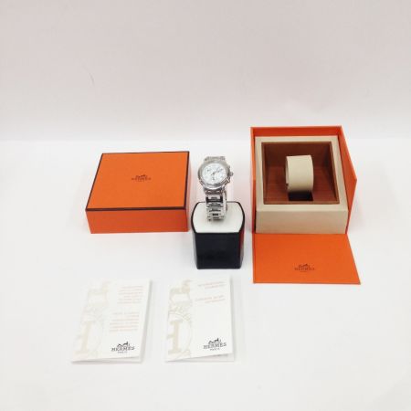  HERMES エルメス クリッパー クロノグラフ ホワイト CL1.310 シルバー