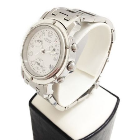 エルメス クリッパー CL1.310 クロノグラフ ホワイト レディース 腕時計 エルメス クリッパー クロノグラフ CL1.310 ホワイト レディース