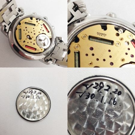  HERMES エルメス クリッパー クロノグラフ ホワイト CL1.310 シルバー