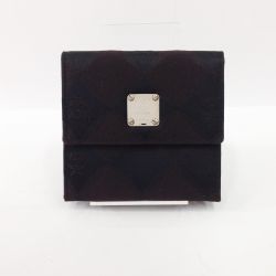 〇〇 MCM エムシーエム 財布 二つ折り財布 ブラウン x ブラック Bランク