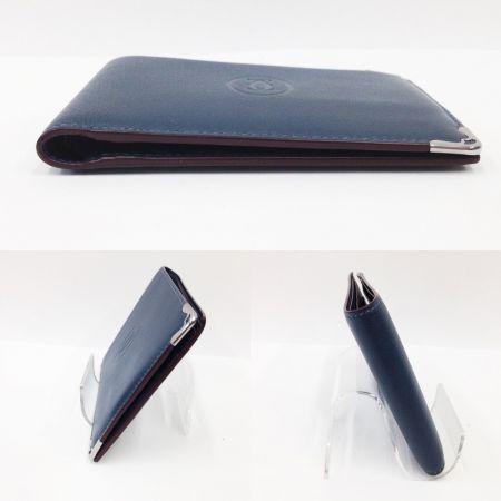  Cartier カルティエ マストドゥカルティエ 札入れ 2つ折り財布 ネイビー