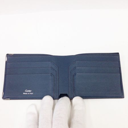  Cartier カルティエ マストドゥカルティエ 札入れ 2つ折り財布 ネイビー