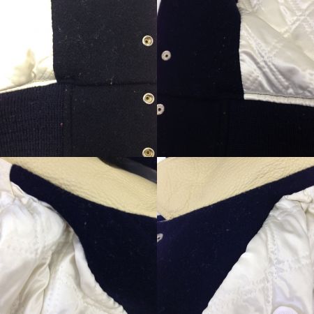  MACBETH スタジャン USA カナダ アイスホッケー XL ネイビー x ホワイト ヴィンテージ 現状渡し