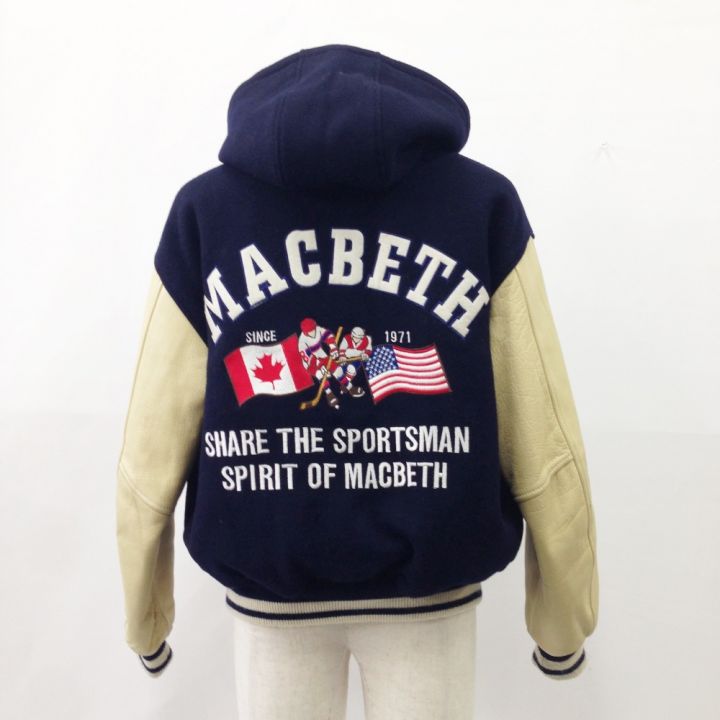 MACBETH スタジャン USA カナダ アイスホッケー XL ネイビー x ホワイト ヴィンテージ 現状渡し｜中古｜なんでもリサイクルビッグバン