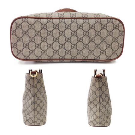  GUCCI グッチ GGスプリーム トートバッグ 2WAY ショルダーバッグ ハンドバッグ 473887 ベージュ x ブラウン