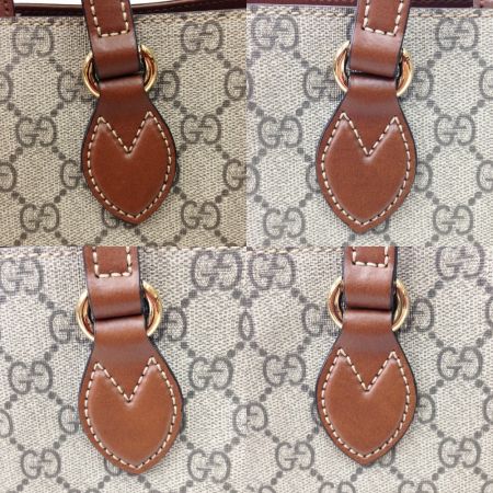  GUCCI グッチ GGスプリーム トートバッグ 2WAY ショルダーバッグ ハンドバッグ 473887 ベージュ x ブラウン
