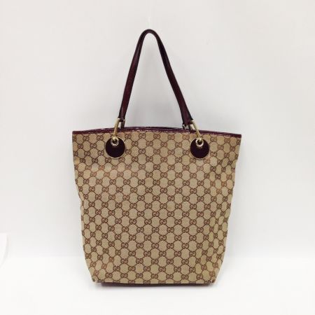 【中古】 GUCCI グッチ GGキャンバス トートバッグ ベージュ x