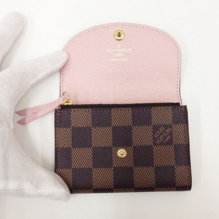  LOUIS VUITTON ルイヴィトン ダミエ ポルトモネ・ロザリ コンパクト ウォレット 財布 N64423 ブラウン x ピンク