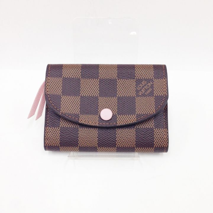 LOUIS VUITTON ルイヴィトン ダミエ ポルトモネ・ロザリ コンパクト ウォレット 財布 N64423 ブラウン x  ピンク｜中古｜なんでもリサイクルビッグバン